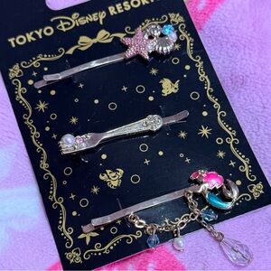 Tokyo DisneySea Ariel Little Mermaid Hair Clip Set NWT Seashell Japan Exclusive